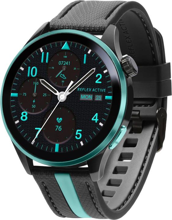 Produktbild Reflex Active Serie 54 AMOLED GPS Schwarze und grüne Smart-Calling-Uhr