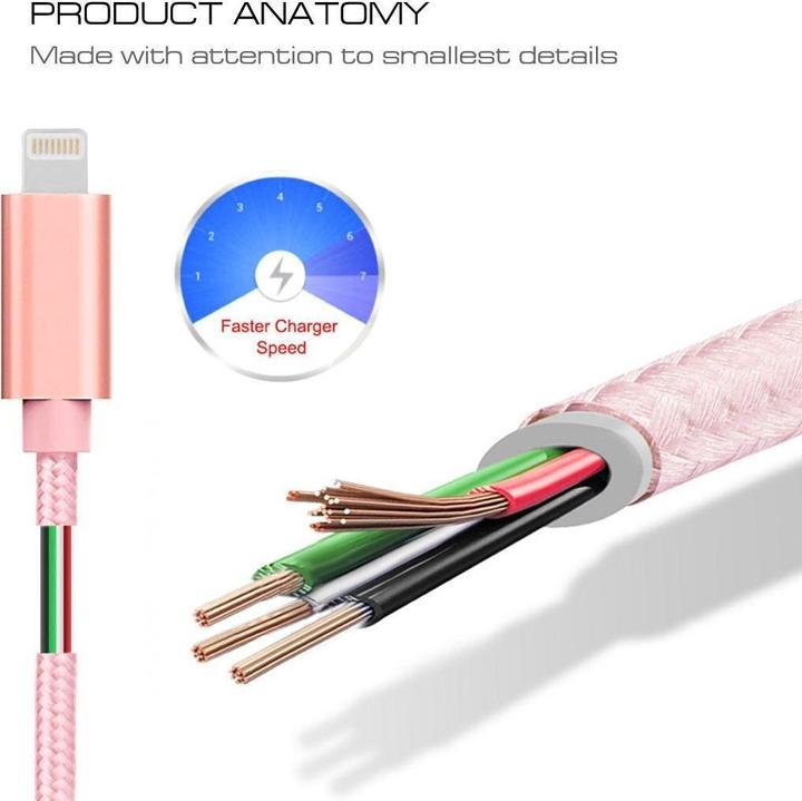 Produktbild Calitron Ladekabel Lightning 2m für iPhone & iPad Rosegold (2 m)