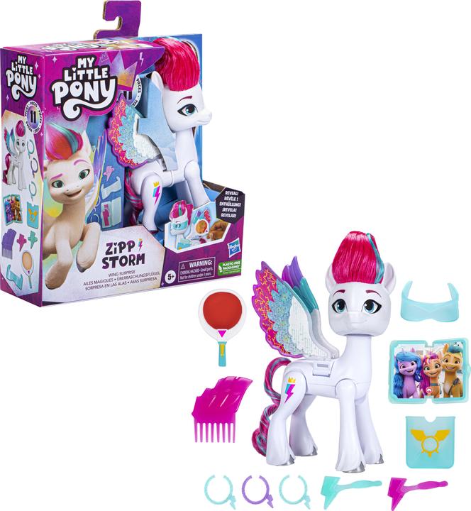 My Little Pony Ailes surprises Zipp Storm Poupée de mode avec ailes et accessoires