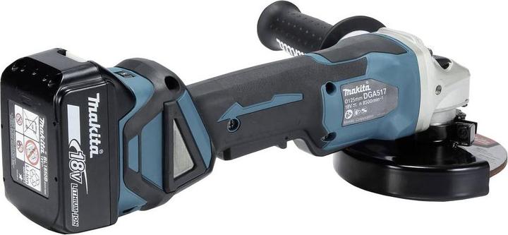 Actual product image Makita 18V Battery Angle Grinder DGA517RTJ (125 mm)