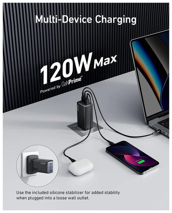 Actual product image Anker 737 GaN III (120 W)
