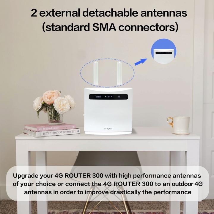 Actual product image Strong 4GROUTER300v2 WLAN Router Single Band (2.4GHz) Fast Ethernet 3G 4G White