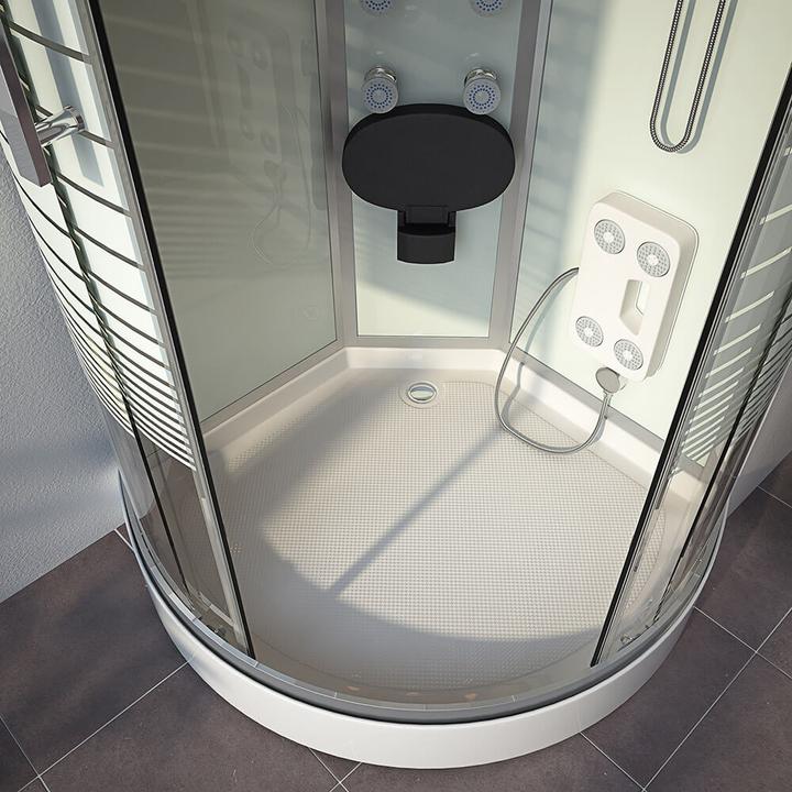 Actual product image Home Deluxe Steam shower with waterfall MANTA L steam sauna, 100x100x220cm
