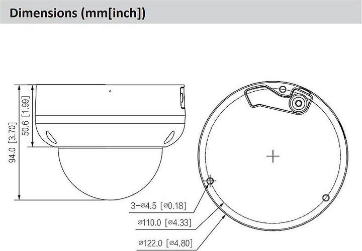 Actual product image Dahua 8MP Dome AI camera IR 50m Fast lens 2.8mm,1/1.8" sensor, IPC-HDBW5842R-ASE-0280B-S3