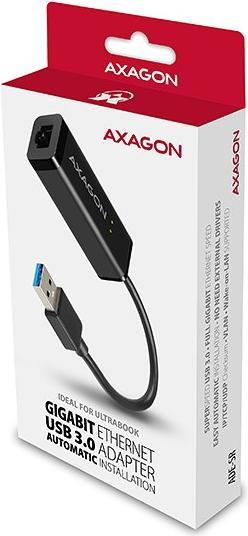 Actual product image Axagon ADE-SR Gigabit Ethernet 10/100/1000 Adapter - USB 3.0 Type A (USB 3.0, RJ45 (1x))