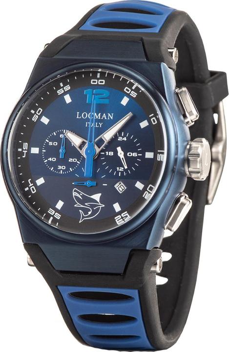 Immagine prodotto Locman Italia Orologio da uomo Mare nero/blu PVD Chrono Ref. 0555 (Cronografo, 44 mm)