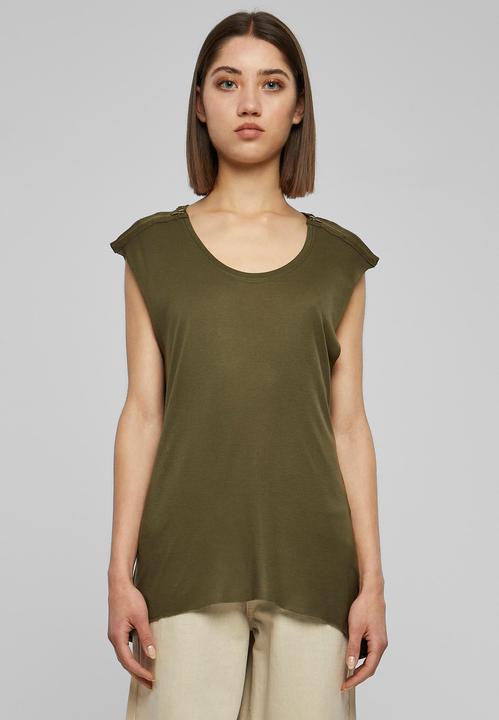 Actual product image Urban Classics Ladies Shoulder Zip HiLo Tee (XS)