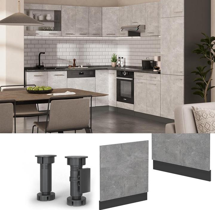 Immagine prodotto Vicco Geschirrspülblende R-Line, Beton/Anthrazit, 60 cm, AP Eiche
