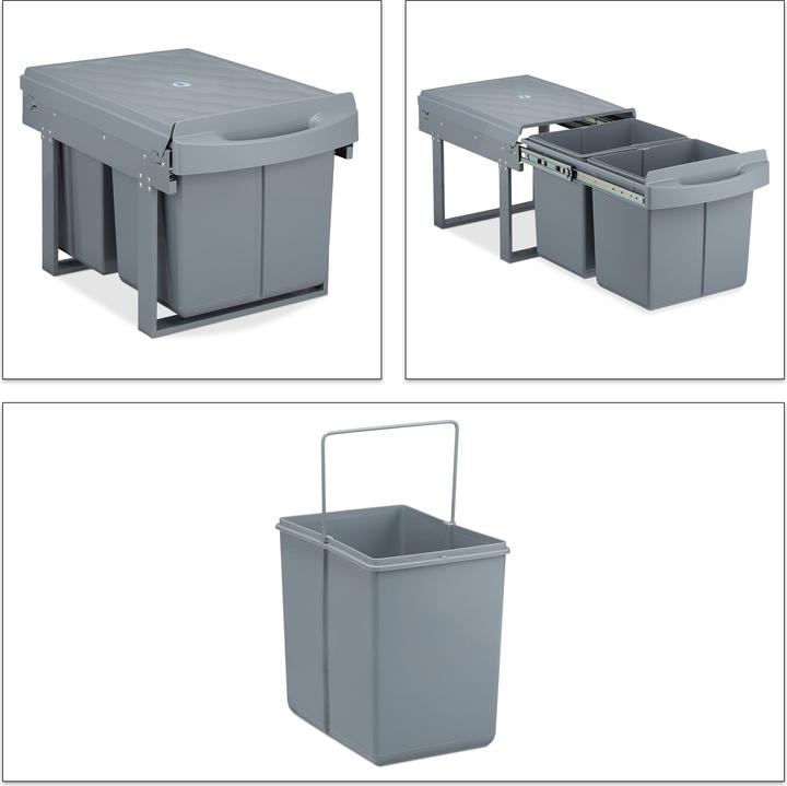 Actual product image Relaxdays Recessed trash can L (15 l)