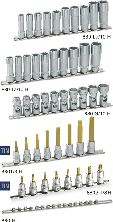Immagine prodotto HAZET Serie di chiavi a bussola 8801/8H ∙ Attacco quadro, cavo, 10 mm (3/8 di pollice) ∙ Profilo es… (5 mm, 6 mm, 3 mm, 7 mm, 8 mm, 4 mm, 10 mm, 9 mm)