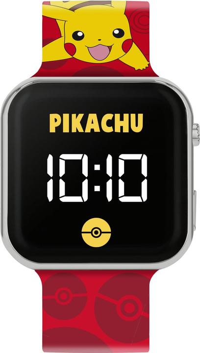 Immagine prodotto Disney Orologio per bambini Accutime Pokémon Pikachu LED con cinturino rosso POK4405 (Orologio digitale)