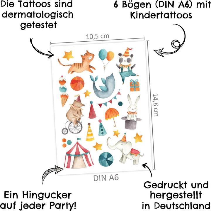 Actual product image Papierdrachen 100 children's tattoos