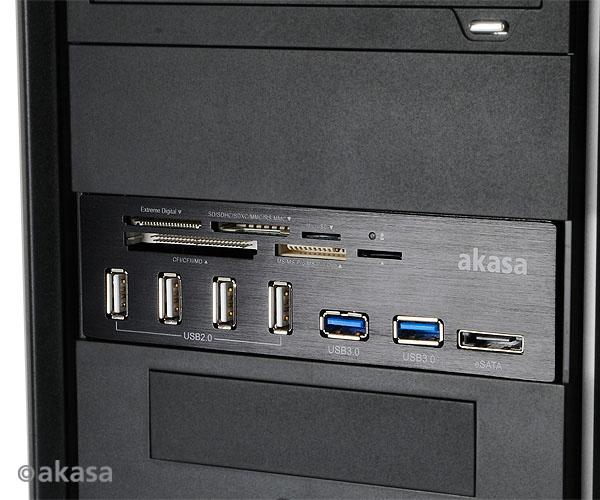 Produktbild Akasa AK-HC-05BK Internal 6-Port Card Reader 5,25 - black (eSATA)