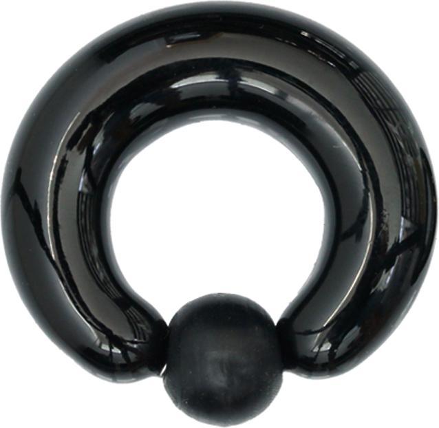 Star Piercing Ball Closure Ring schwarz aus Glas (Glas, Silikon, ohne Messing)