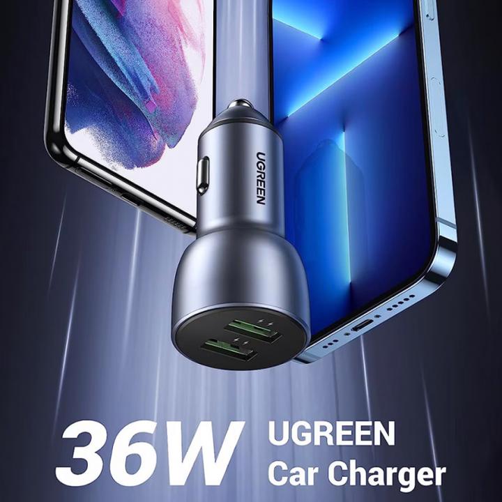 Immagine prodotto Ugreen Caricatore da auto doppio USB QuickCharge 3.0 36 Watt