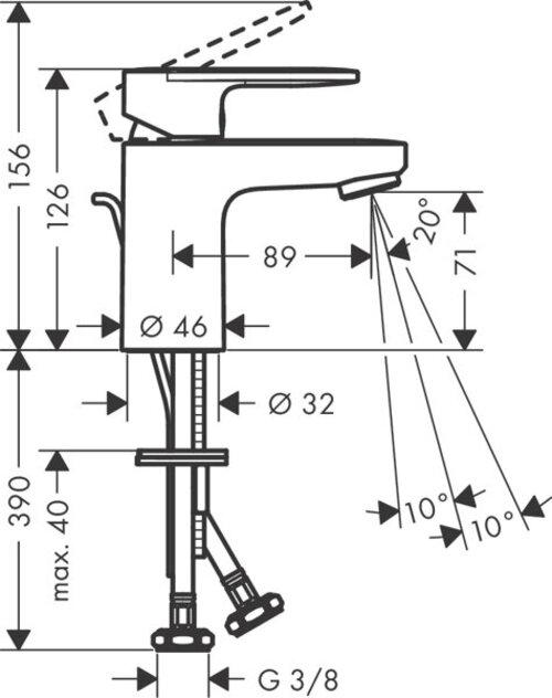 Actual product image hansgrohe HG EH-WT-MI VERNIS Blend 70 m Drawst-Drain Yarn. 1 1/4inch metal chr