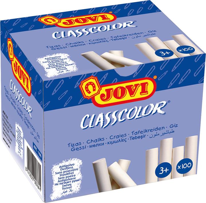 Image du produit Jovi Craie pour tableau noir Classcolor, blanc, 100 pièces dans une boîte anti-poussière (Blanc, 100 x)