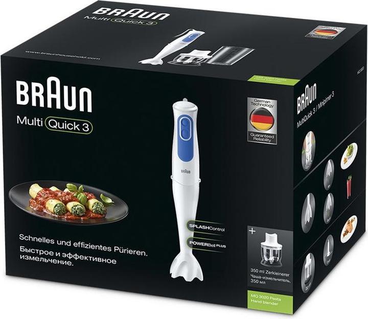 Produktbild Braun Hand Blender MQ 3020 Pesto Hand Blender, 700 W, Number of speeds 2, Chopper, White/Blue