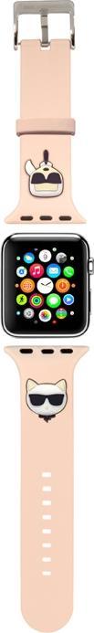Actual product image Karl Lagerfeld Pasek KLAWMSLCKP Apple Watch 38/40/41mm ró?owy/pink strap Silicone Karl & Choupette H
