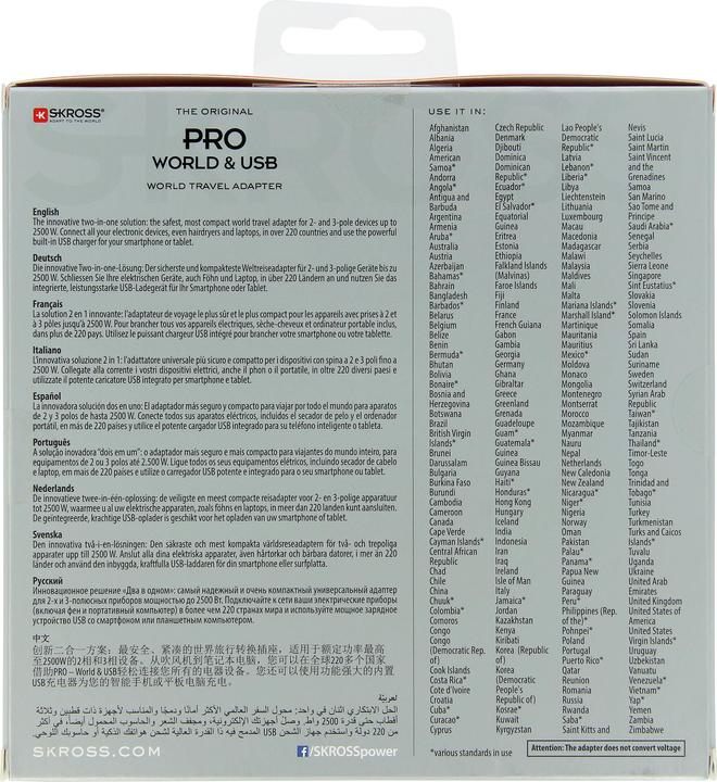 Actual product image Skross Pro World