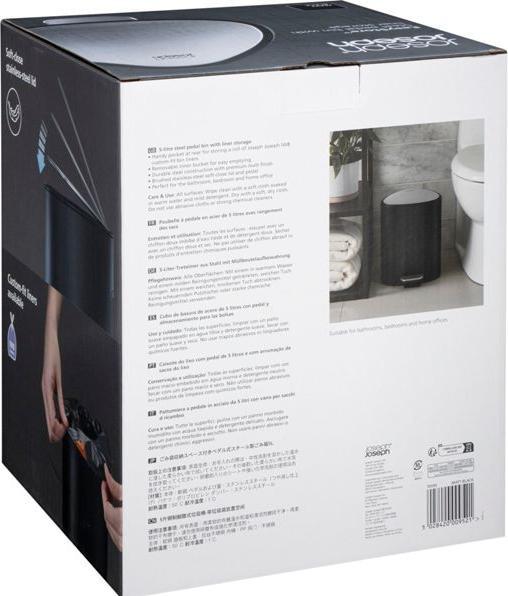 Produktbild Joseph Joseph EasyStore 5l Badezimmereimer mit Pedal schwarzmatt (5 l)