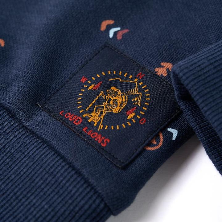 Actual product image VidaXL Children's sweatshirt navy blue melange 128,Material: 92 (128)