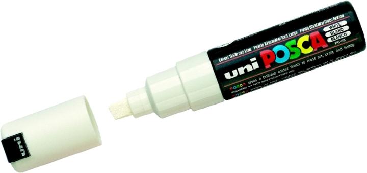 Actual product image Posca Marker PC-8K wedge tip (White, 8 mm, 1 x)