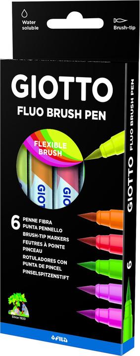 Produktbild Giotto Fluo Brush Pen (Mehrfarbig, 6 x)