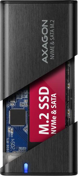 Actual product image Axagon EEM2-SB2 USB-C 3.2 Gen 2, M.2 SSD Enclosure - black (M.2 2260, M.2 2242, M.2 2280)
