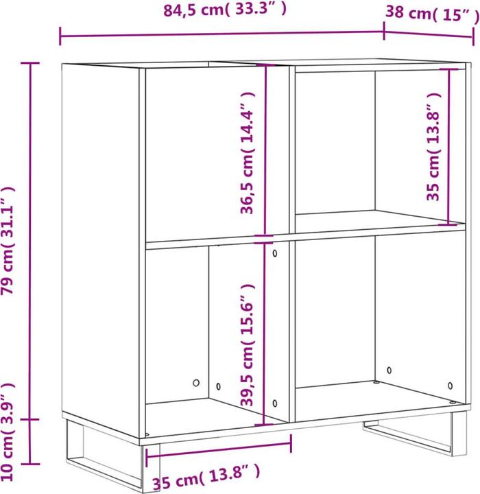 Produktbild VidaXL Plattenschrank Sonoma-Eiche 84,5x38x89 cm Holzwerkstoff