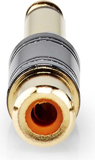 Actual product image Nedis Mono audio adapter | 6.35 mm plug | RCA socket | Gold-plated | Straight | Metal | Metal | 1