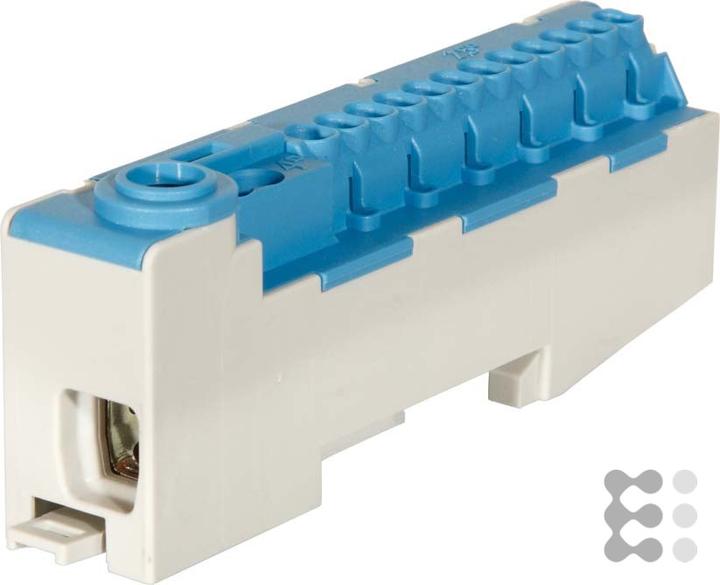 Actual product image Pollmann Pluggable neutral conductor terminal for mounting rails N14-S blue