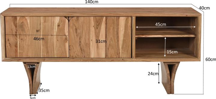 Produktbild SIT Möbel Acacia Wave (145 x 40 x 60 cm)
