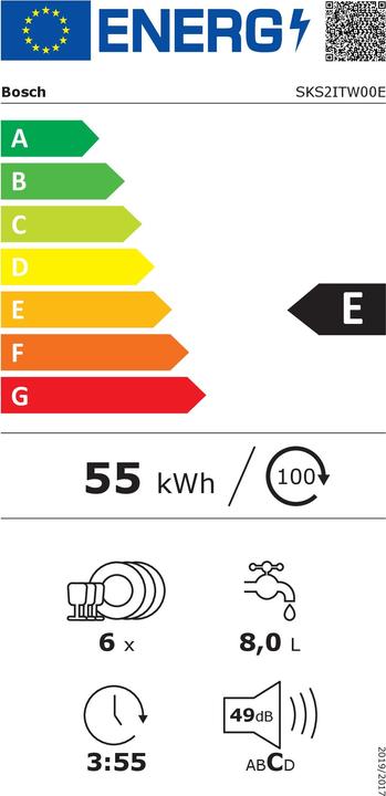 Energie-Label Bosch Hausgeräte Serie 2 SKS2ITW00E
