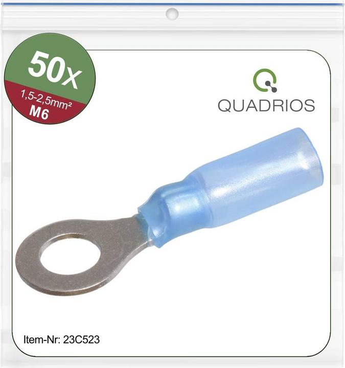 Quadrios 23C523 Ringkabelschuh Querschnitt (max.)=2.5 mm² Loch-Ø=6.5 mm Teiliso