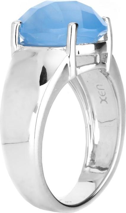 Produktbild Xen Ring mit Chalcedon dyed blue 925 Sterlingsilber rhodiniert (56, 925 Silber)