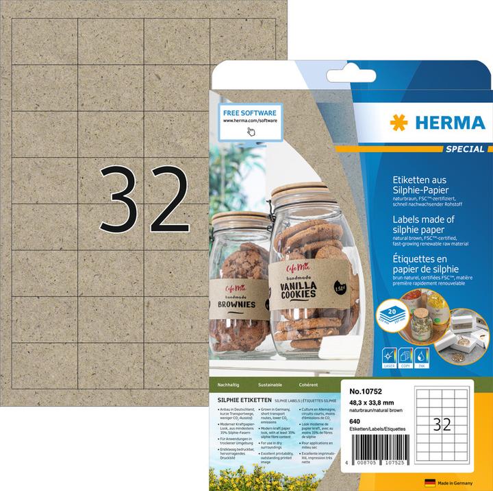 Produktbild HERMA Graspapier Etiketten A4