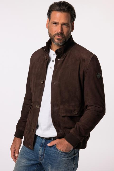 Produktbild JP1880 Lederjacke, Veloursleder, Stehkragen, Knopfleiste (3XL)