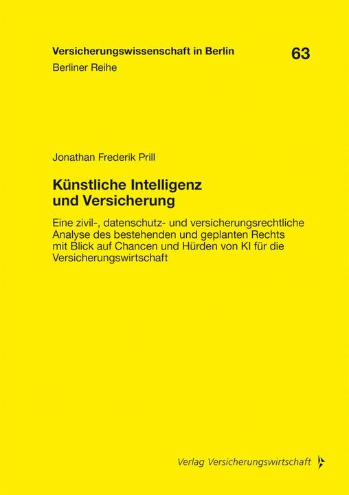 Produktbild Prill:Künstliche Intelligenz und Versic (Deutsch, Christoph Brömmelmeyer, Helmut Gründl, Hans-Peter Schwintowski, Helmut Schirmer, Christian Armbrüster, 2024)