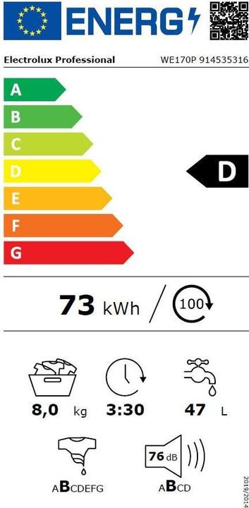 Energie-Label Electrolux We170p (8 kg, Links)