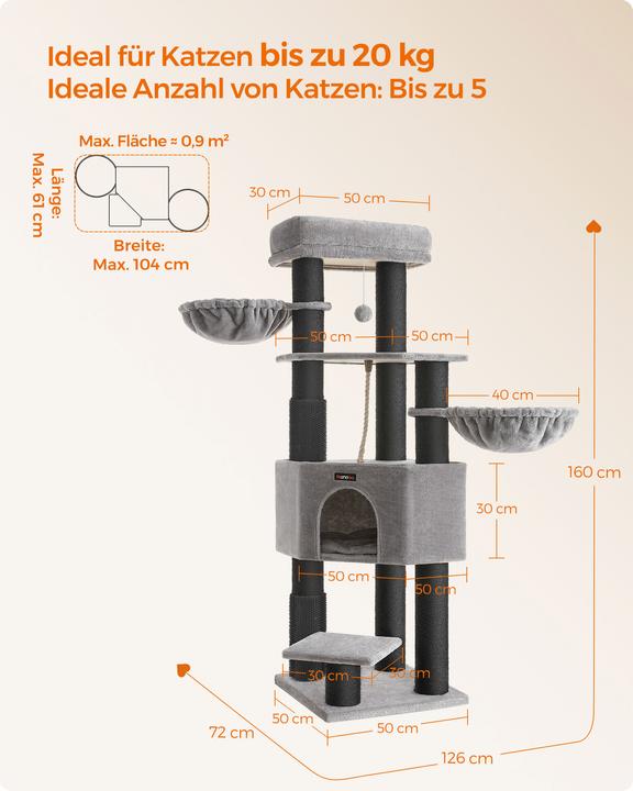 Productafbeelding Feandrea Krabpaal met zelfverwarmende dekens (160 cm, Duifgrijs)
