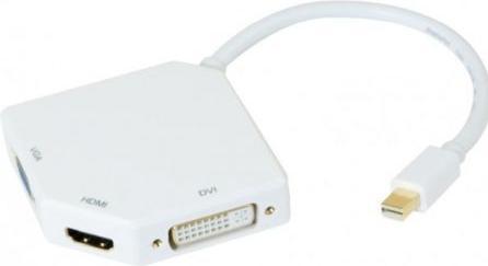 Produktbild Générique Mini DisplayPort 1.2 to DVI/HDMI/VGA passive converter (DVI, HDMI, VGA, 25 cm)