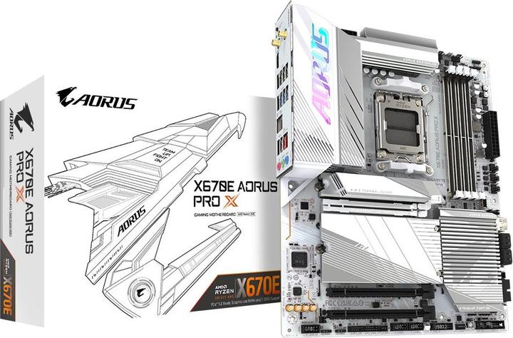 Actual product image Gigabyte MB GBT AMD AM5 X670E AORUS PRO X (AM5, AMD X670E, ATX)