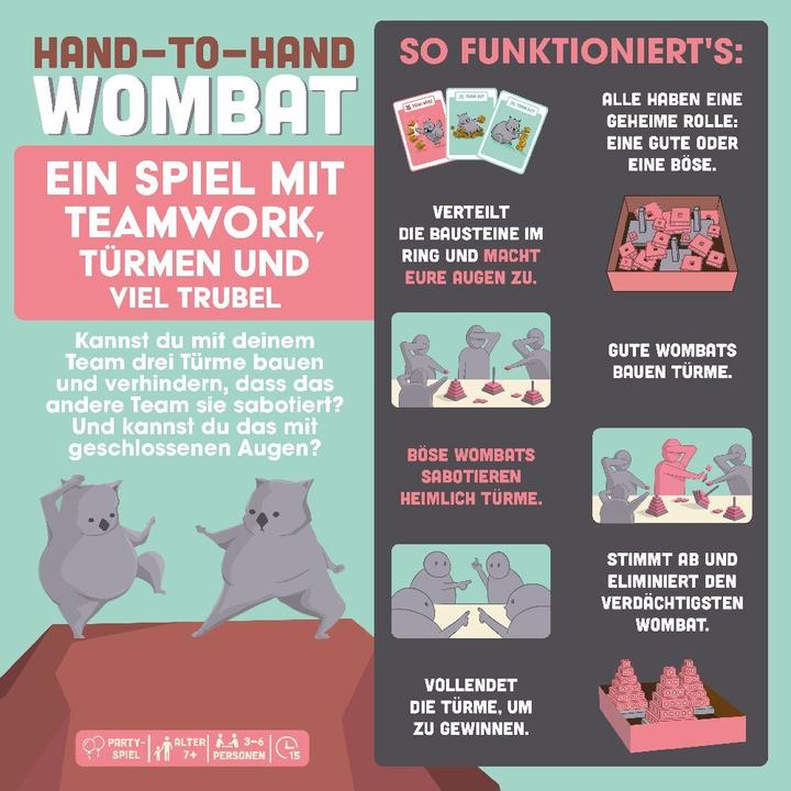Produktbild Asmodée Hand-to-Hand Wombat, Kartenspiel, für 3-6 Spieler, ab 7 Jahren (DE-Ausgabe) (Deutsch)