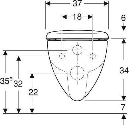 Image du produit Geberit Renova, chasse d'eau basse position, Rimfree avec siège WC, blanc 500801001