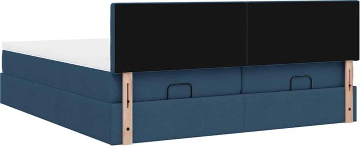 Produktbild VidaXL Ottoman-Bett mit Matratzen Blau 200x200 cm Stoff Bettrahmen (200 x 200 cm)