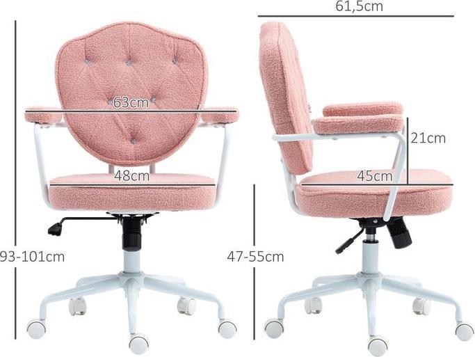 Produktbild Swisshandel24 Bürostuhl, Ergonomisch Schreibtischstuhl mit Wippfunktion, Drehbar, Rosa