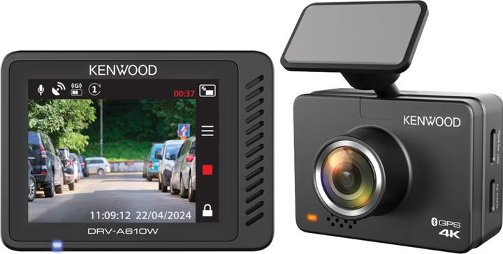 Immagine prodotto Kenwood DRV-A610W DashCam 4K UHD 12/24V/App/ 64GB microSD (Display integrato, Ricevitore GPS, Microfono incorporato, Accelerometro, Bluetooth)