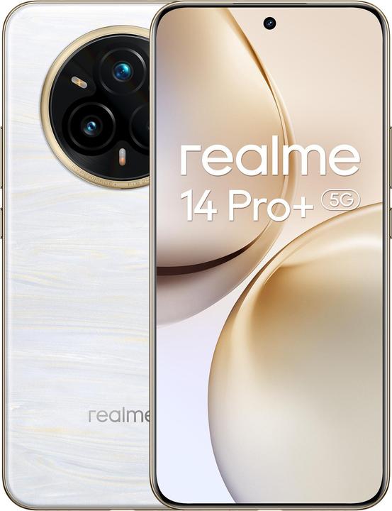 Produktbild realme 14 Pro+ (512 GB, Pearl White, 6.83", Dual SIM, 50 Mpx, 5G)