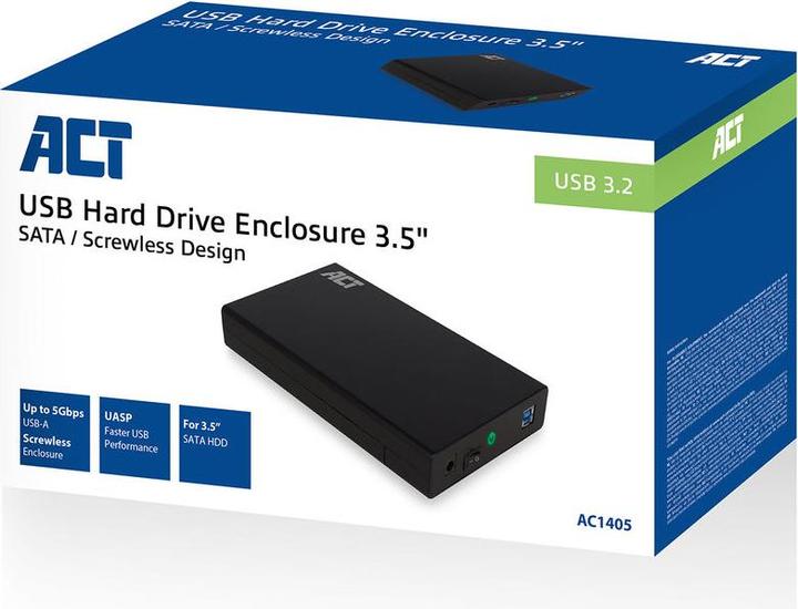 Produktbild 3.5" SATA hard drive enclosure, screwless, USB 3.2 Gen1 (3.5")